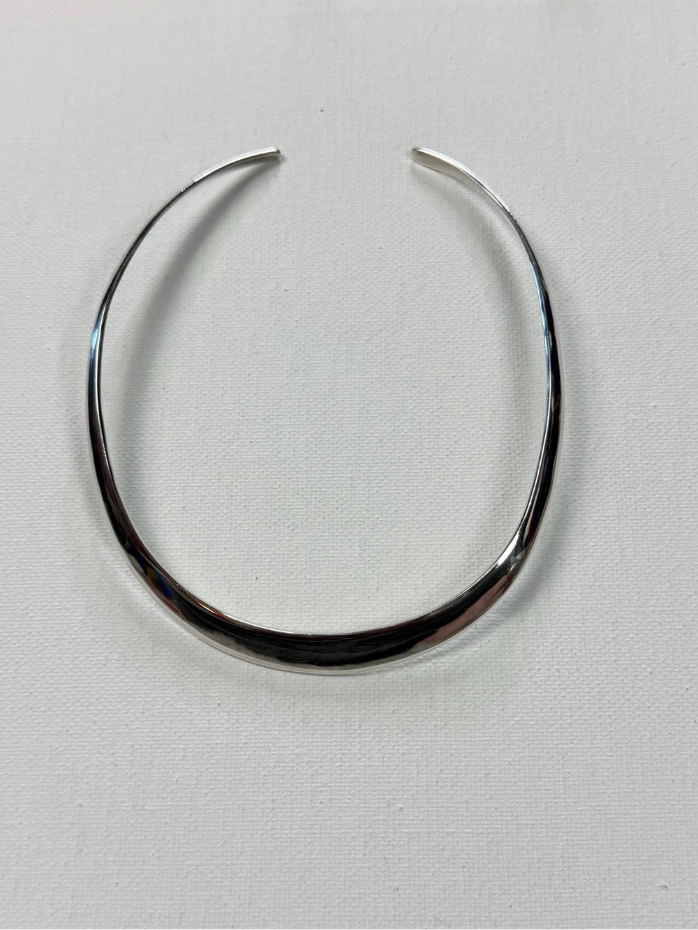 Vintage Mexico 925 Sterling Silver Modernist Collar Choker Necklace 26g